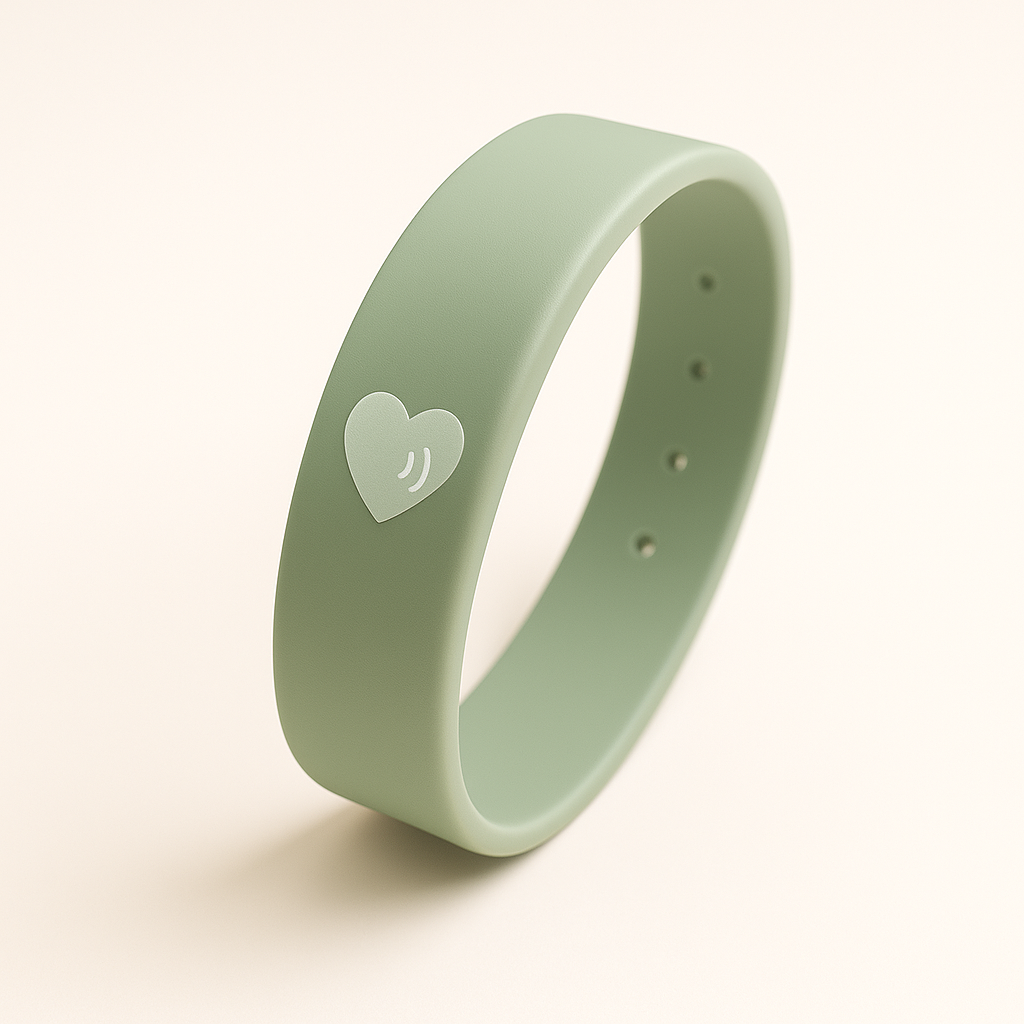 Sicherheits- und Kontaktarmband aus Silikon in Grün