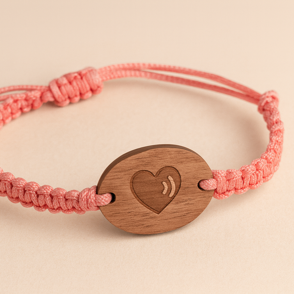 Notfallarmband mit NFC Chip rosa für Mäfchen