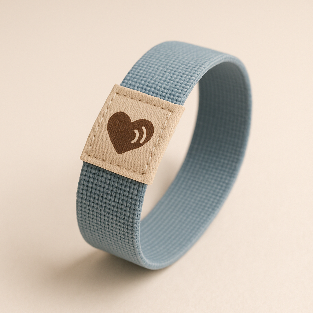 Kontakt- und Notfallarmband für Kinder in blau