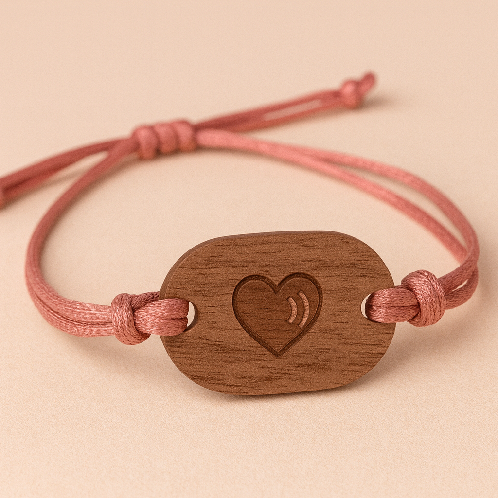 Notfallarmband für Kinder in Rosa mit NFC Chip